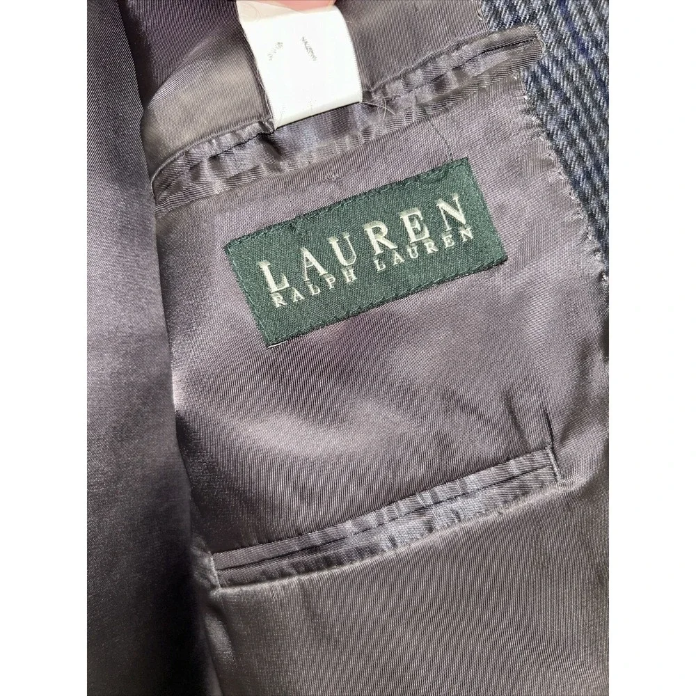 Ralph Lauren‎ 100% Wool Plaid Suit Coat Size 48 Long